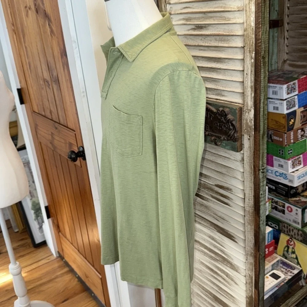 J. Crew Green Polo Shirt Classic Knit Design